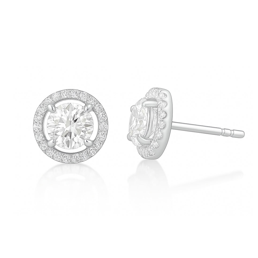 天然ダイヤモンドイヤリング ほぼ無色 ラウンド SI1 0.805ct 画像