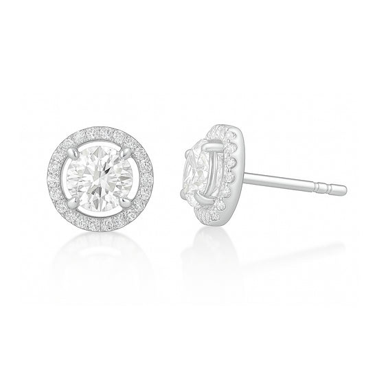 天然ダイヤモンドイヤリング ほぼ無色 ラウンド SI1 0.805ct 画像