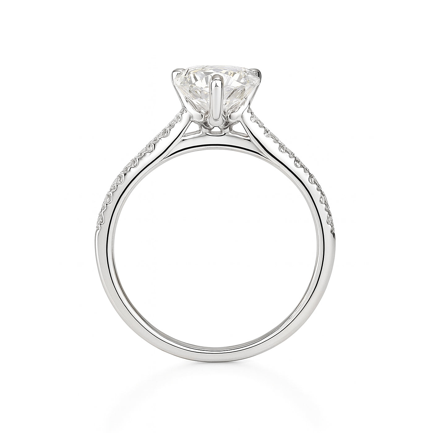 天然ダイヤモンドリング ほぼ無色 ラウンド SI1 1.215ct 横画像