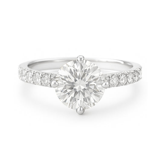 天然ダイヤモンドリング ほぼ無色 ラウンド SI1 1.215ct 画像