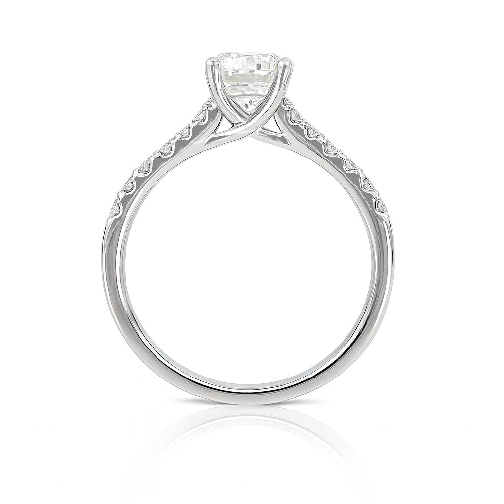  天然ダイヤモンドリング ほぼ無色 ラウンド VS2 1.45ct 横画像