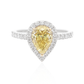 天然ダイヤモンドリング Intense Yellow 2.01ct SI1 Pear 画像