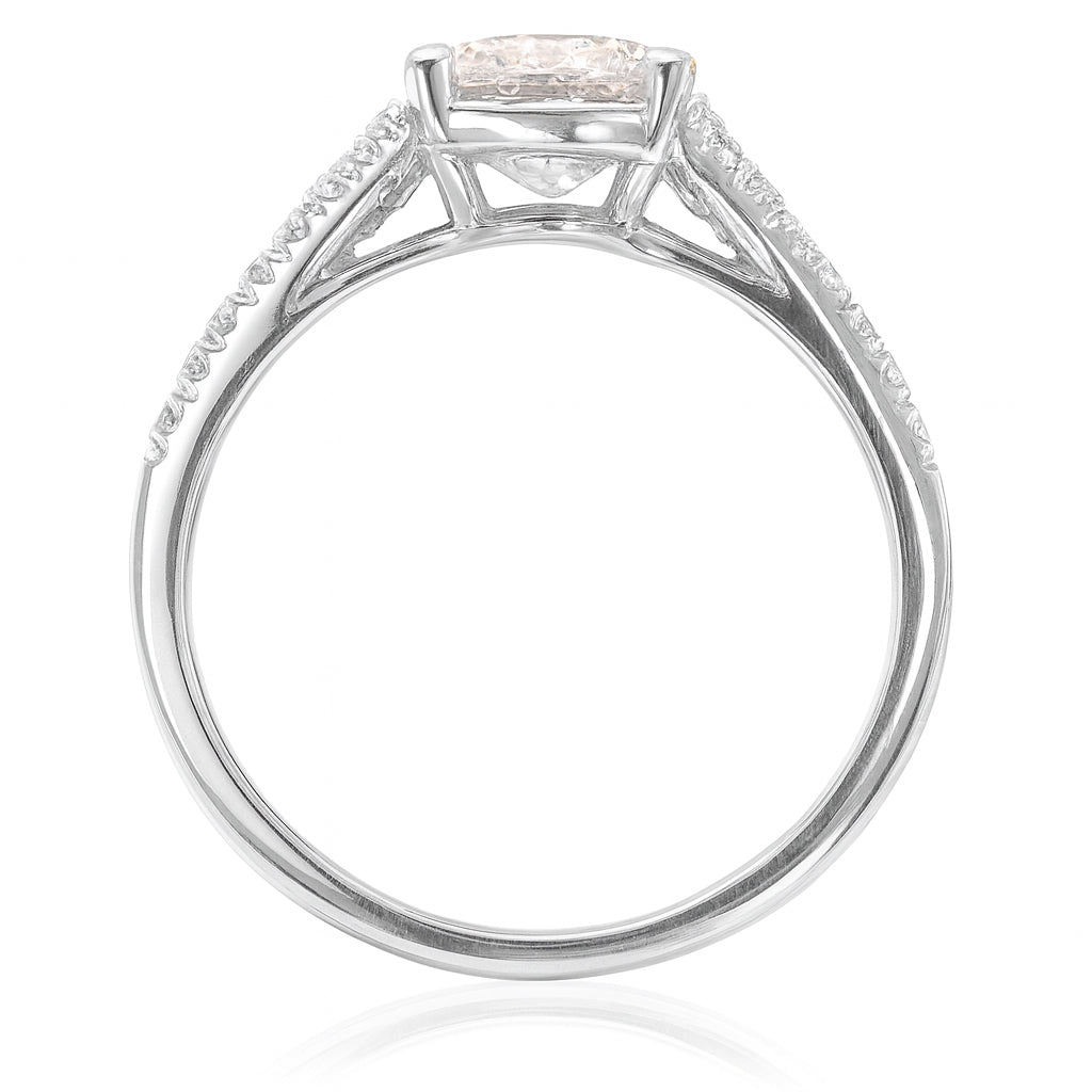 天然ダイヤモンドリング Light Pink 1.021ct SI2 Pear 横画像
