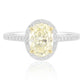 天然ダイヤモンドリング ライトイエロー オーバル SI1 1.448ct 画像