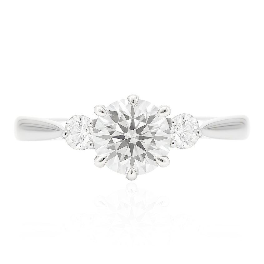 PT1000 Round-cut Colorless Diamond Ring - 0.506ct
