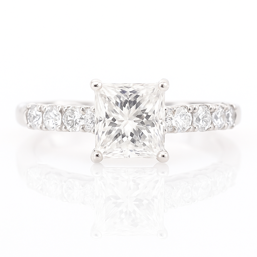 天然ダイヤモンドリング 無色 1.178ct Princess VS1 画像