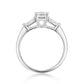 天然ダイヤモンドリング 無色 エメラルド VVS2 0.87ct 横画像