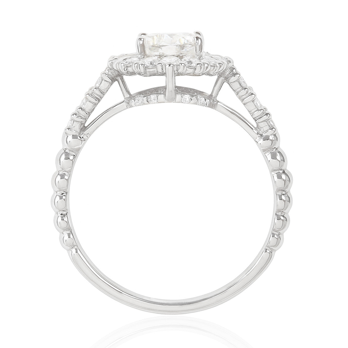 天然ダイヤモンドリング 無色 オーバル - 1.377ct オーバル 横画像