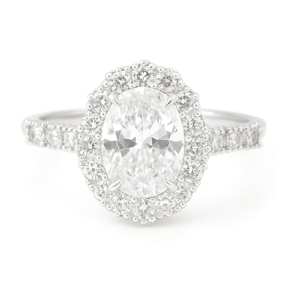 PT900 無色E ダイヤモンドリング  オーバル - 1.377ct