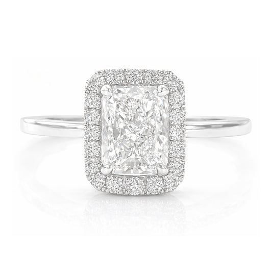 天然ダイヤモンドリング 無色 ラディアント VS1 1.18ct 画像