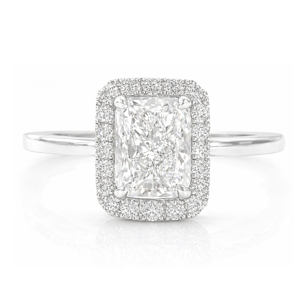 18K 無色D ダイヤモンドリング 1.18ct VS1 ラディアント