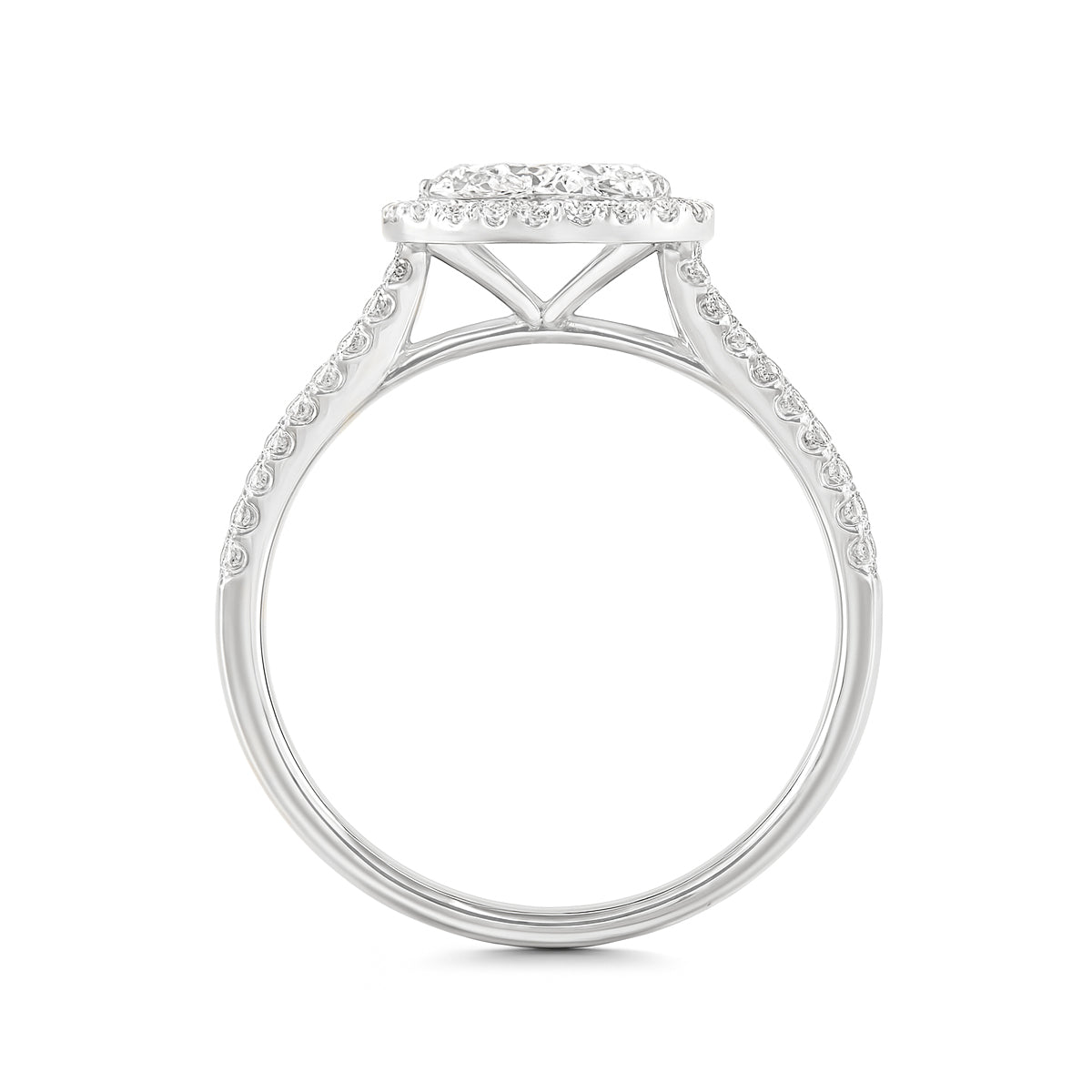 天然ダイヤモンドリング 無色 ラウンド 0.9ct 横画像