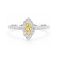 天然ダイヤモンドリング Orange Yellow 0.522ct Marquise 18KWG 画像