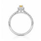 天然ダイヤモンドリング Orange Yellow 0.611ct Radiant 18KWG 横画像