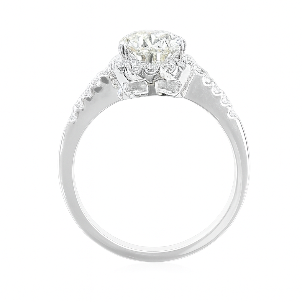 天然ダイヤモンドリング ベリーライトイエロー ペア SI1 1.455ct 横画像