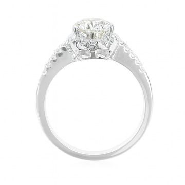 PT900 イエロー天然ダイヤモンドリング 1.455ct Very Light Yellow SI1