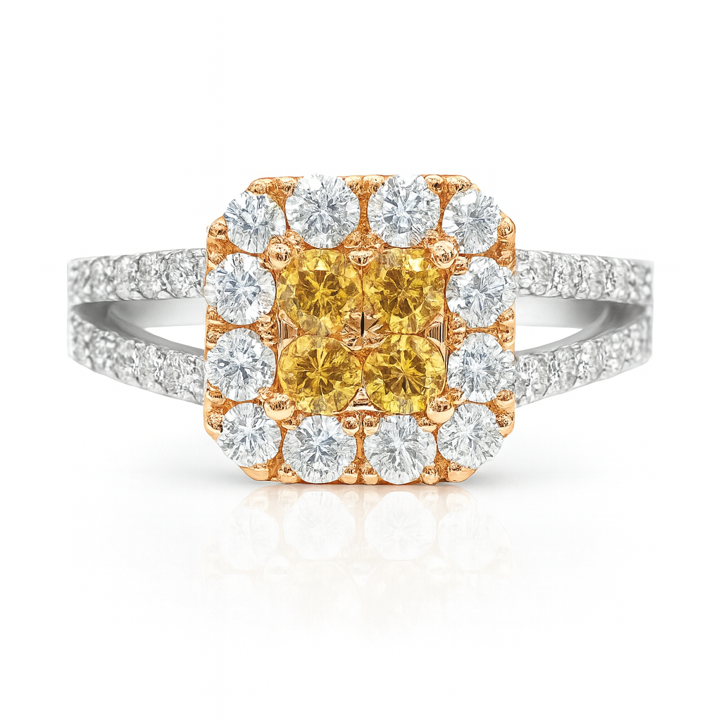 PT900 イエローダイヤモンドリング 0.84ct ラウンド