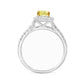 天然ダイヤモンドリング Yellow 0.89ct Cushion 18KWG 横画像