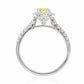 天然ダイヤモンドリング Yellow 0.973ct Pear 18KWG 横画像