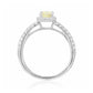 天然ダイヤモンドリング Yellow 1.017ct Cushion 18KWG 横画像