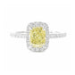 天然ダイヤモンドリング Yellow 1.32ct Oval 18KWG 画像