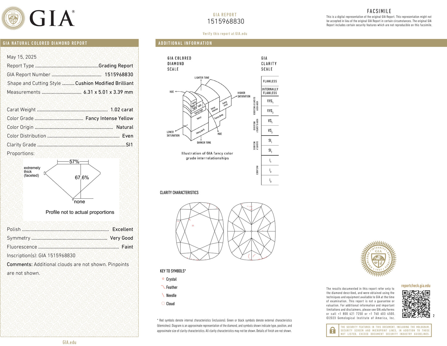 天然ダイヤモンドリング Yellow 1.32ct Oval 18KWG GIA 鑑定書