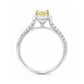 天然ダイヤモンドリング Yellow 1.334ct Pear 18KWG 横画像