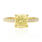 天然ダイヤモンドリング Yellow 1.71ct Cushion  透明度の含浸処理画像 