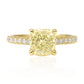 天然ダイヤモンドリング Yellow 1.71ct Cushion  透明度の含浸処理画像 