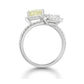 天然ダイヤモンドリング ファンシーイエロー 無色 I1  2.28ct 横画像