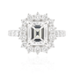 ほぼ無色H ダイアモンドリング エメラルド 2.625ct VS1 画像