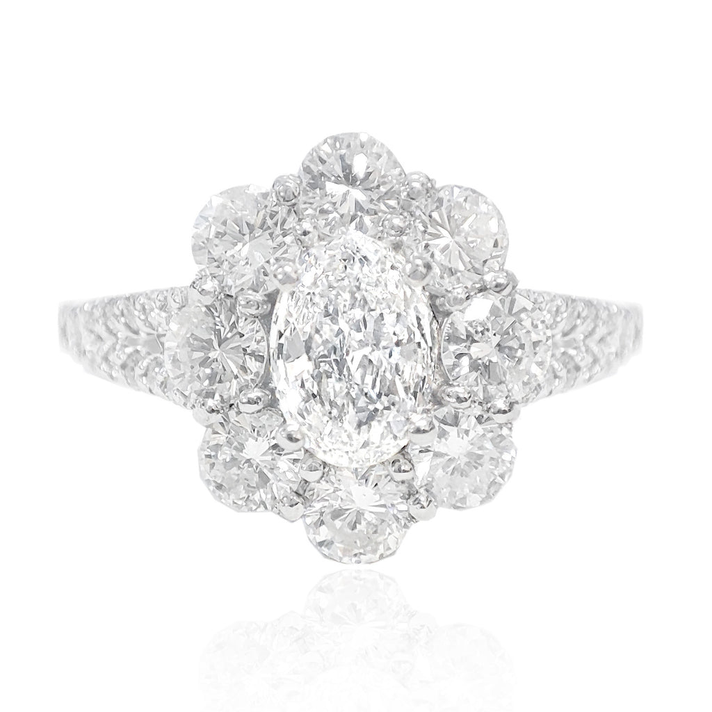 Flower Design Diamond Ring - 1.591ct