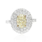 PT950 イエローダイヤモンドリング 2.158ct VS2 Light Yellow オーバル 画像