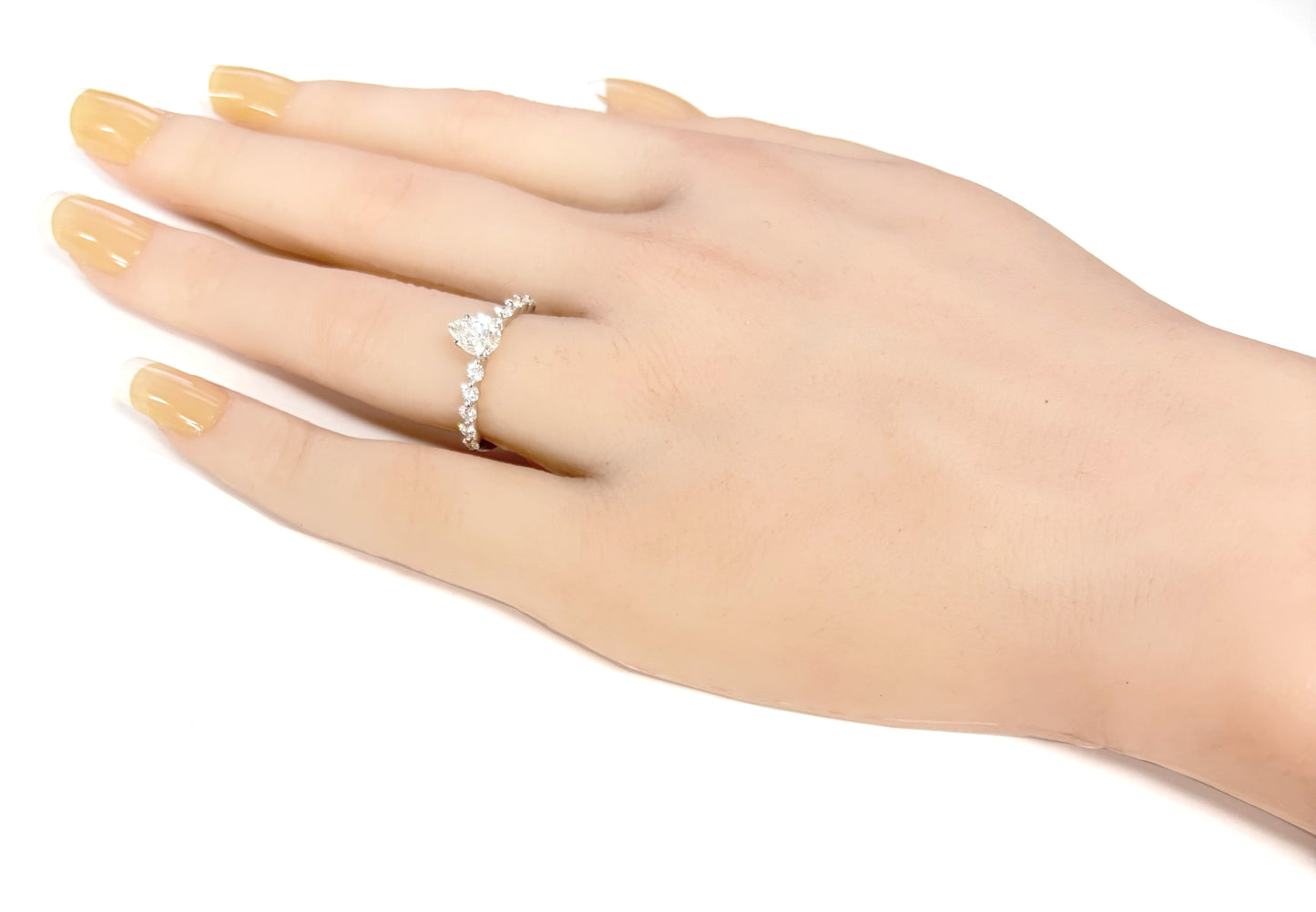 Pear Near Colorless Diamond Ring - 1.008ct 