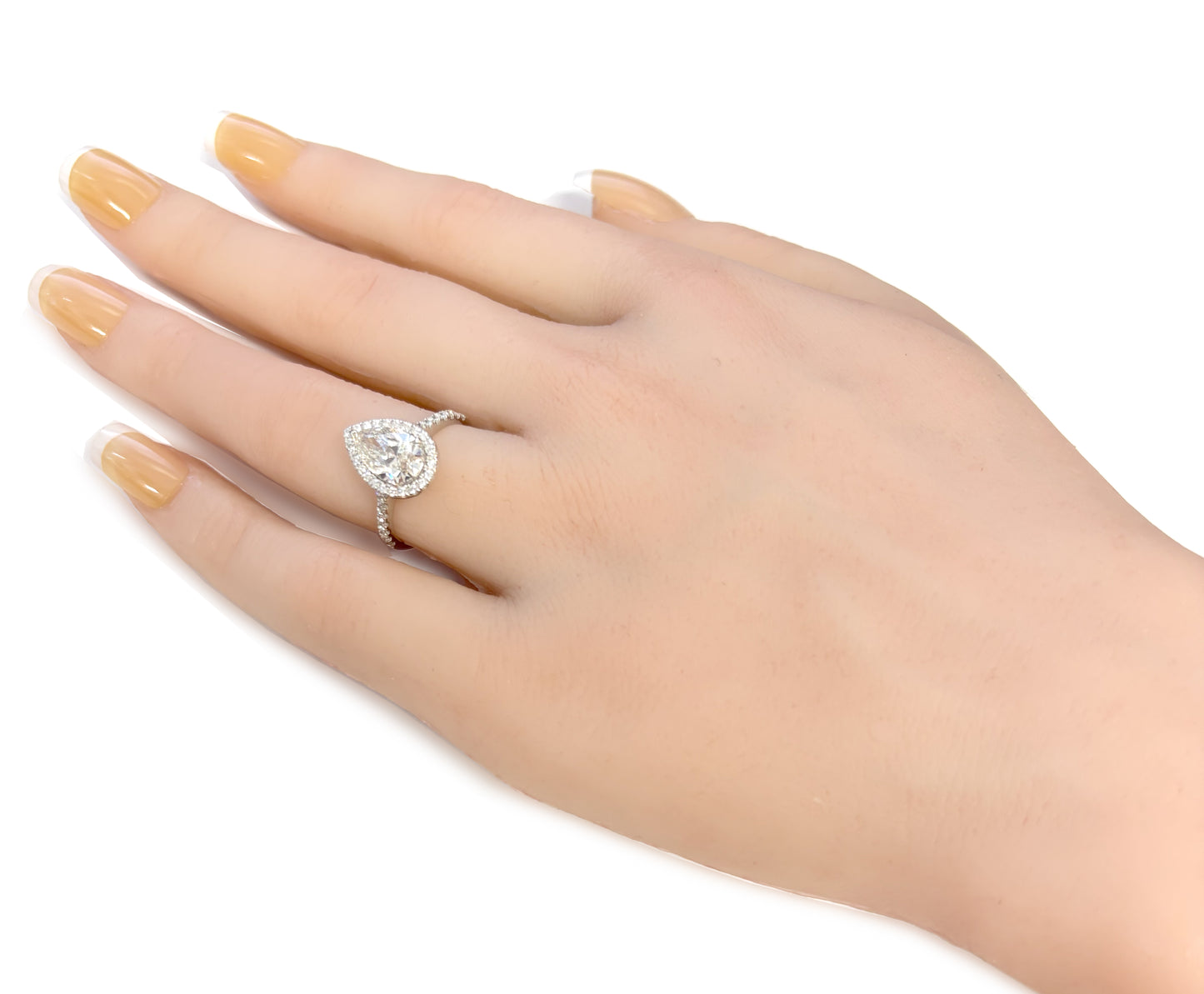 18K Pear-cut Faint Yellow Diamond Ring - 1.824ct