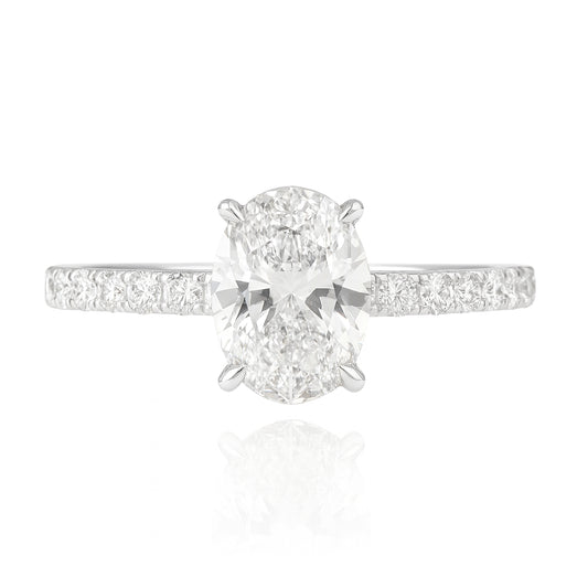 Oval Colorless Diamond Ring - 0.93ct