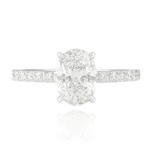 18K 無色F ダイヤモンドリング オーバル 0.944ct VVS1