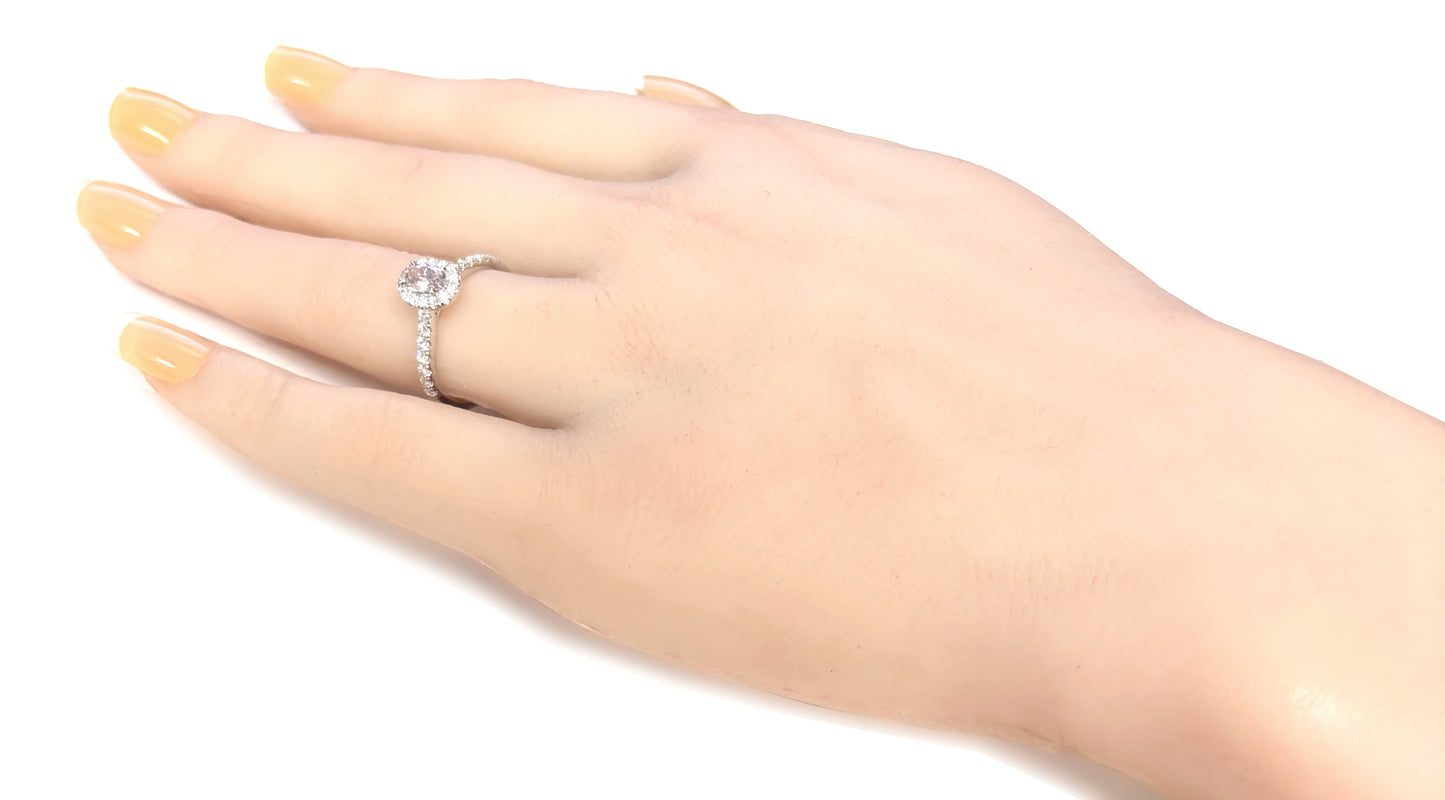 18K ピンクダイヤモンドリング  0.787ct Fancy Brownish Purplish Pink I1 オーバル