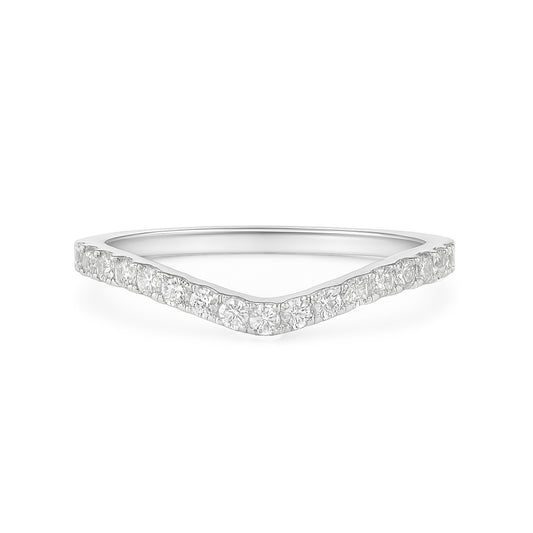 18K V字ライン ダイヤモンドリング 0.3ct