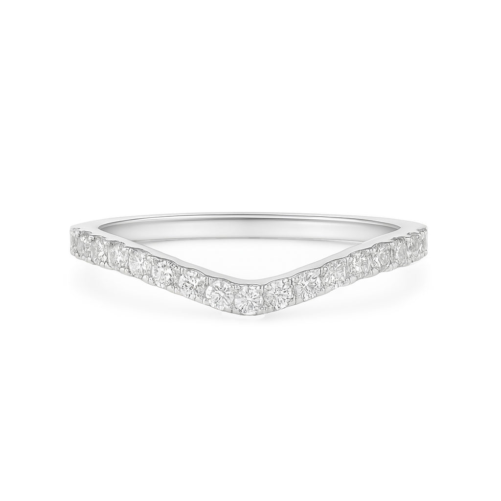18K V字ライン ダイヤモンドリング 0.3ct
