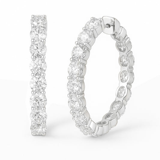 18K ダイヤモンドピアス  フープ 4.65ct