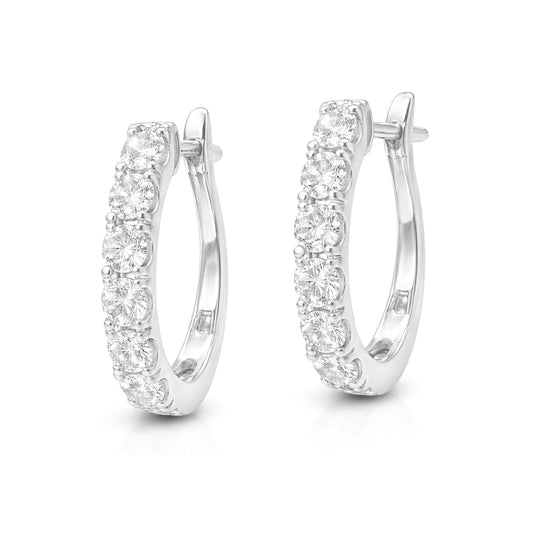 18K Hoop Diamond Earrings - 0.7ct