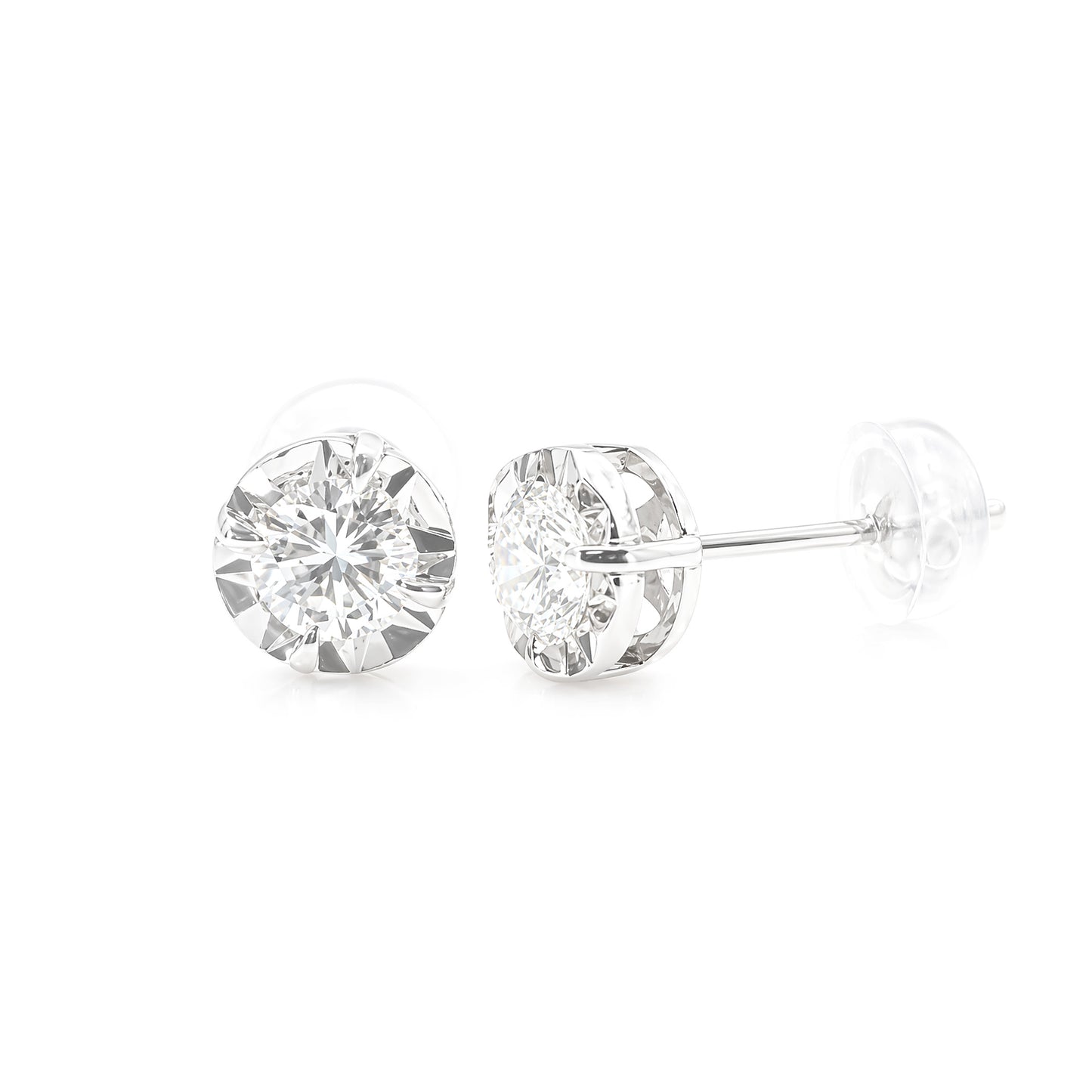 18K ダイヤモンドイヤリング ラウンド 0.606ct