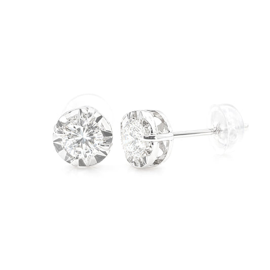 18K ダイヤモンドイヤリング ラウンド 0.606ct