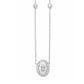 18KWG 無色F 天然ダイヤモンドネックレス 0.522ct オーバルカット