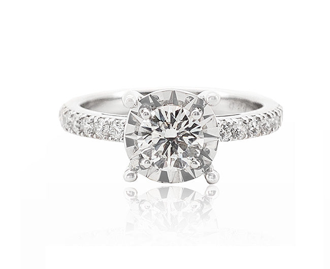 Round Colorless Diamond Ring - 0.636ct