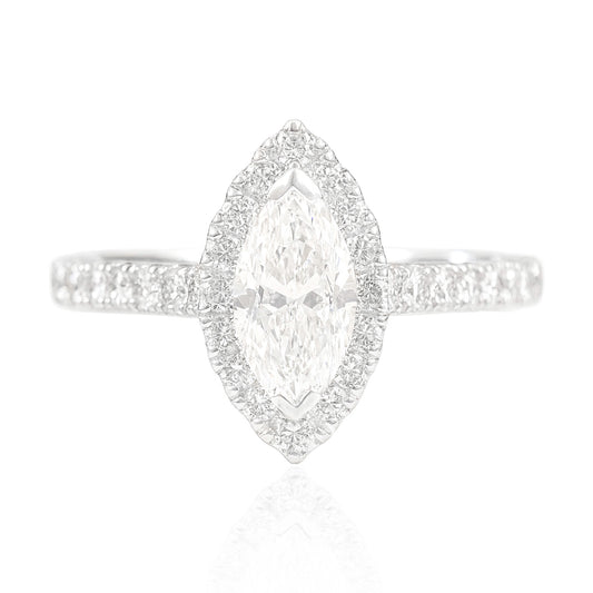 18K Marquise Colorless Diamond Ring - 1.25ct