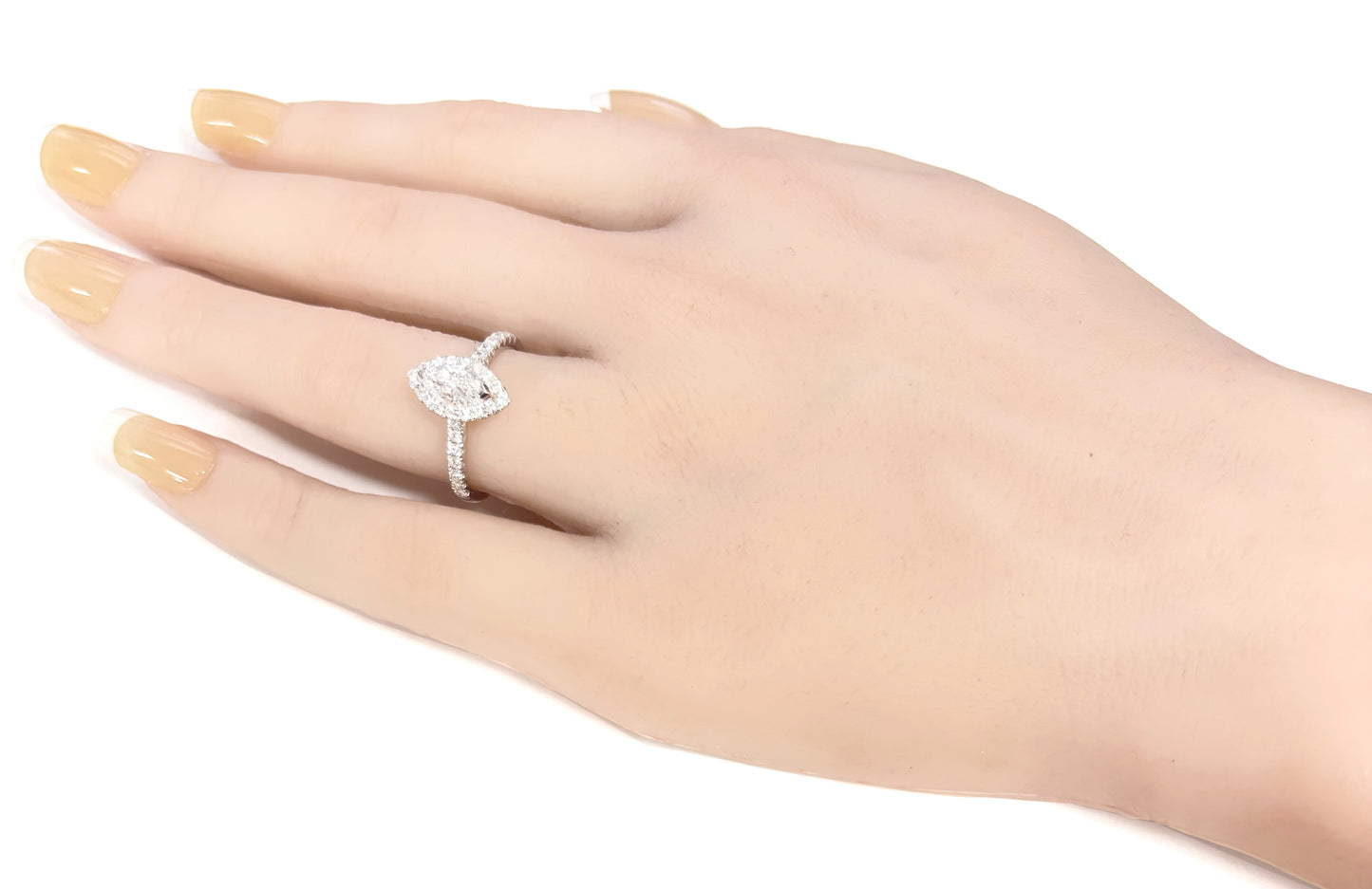 18K 無色 ダイヤモンドリング 1.25ct SI1 マーキス