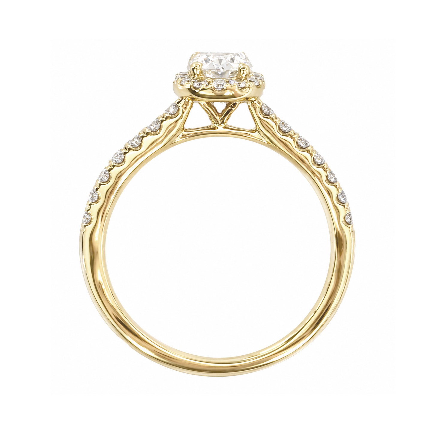 18K Oval-cut Colorless Diamond Ring - 0.835ct