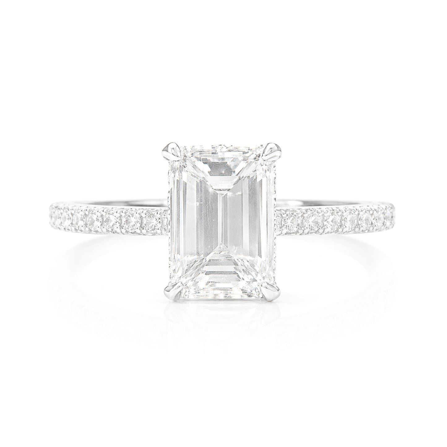 18K Emerald-cut Colorless Diamond Ring - 1.756ct